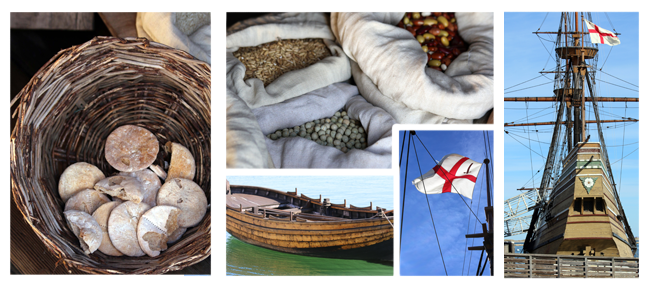 various images fr the Mayflower II